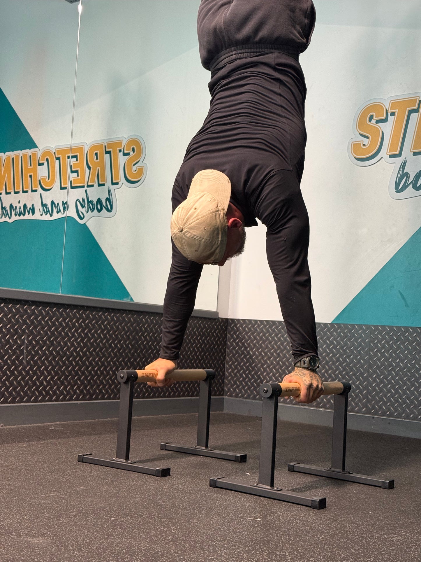 Parallettes Medie con Manici in Legno per Ginnastica Callistenica Crossfit Handstand Planche