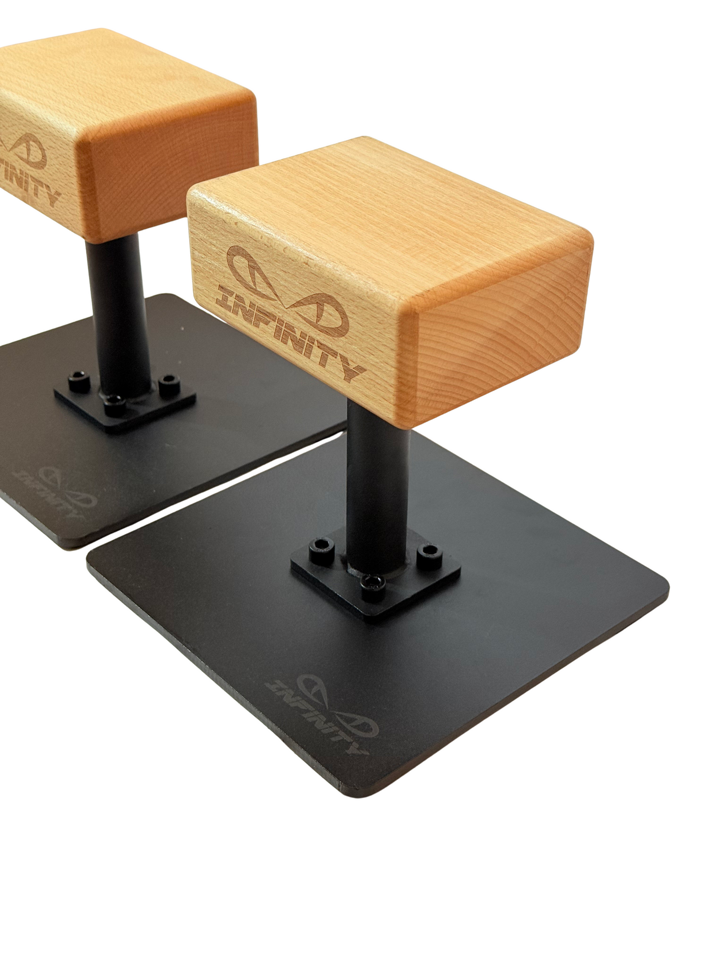 Infinity Handstand Canes – Block Grip | Professional Handstand Trainer for Calisthenics, Gymnastics & Yoga | Steel Base, Hardwood Grip, Strength & Balance Training